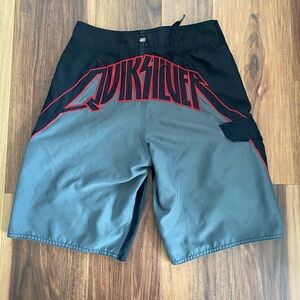 Quiksilver Black and Gray Board Shorts